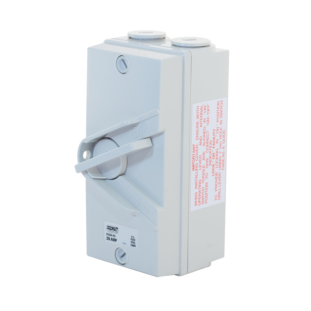 Ss20a Rs Ip66 Rated 20 Amp 10kw Weatherproof Isolator Switch 4