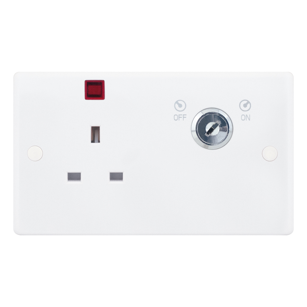 SSL606 13A 1 Gang DP Key Operated Socket with Neon – Lockable ...